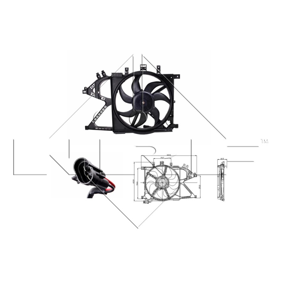 Ventola di raffreddamento motore NRF 47012