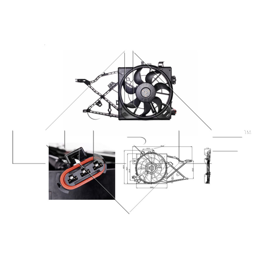 Ventola di raffreddamento motore NRF 47014
