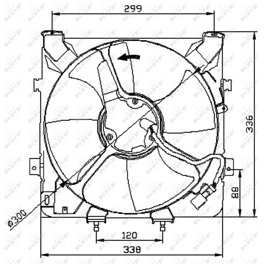 NRF 58385 - Radiatore Raffreddamento Motore, Altezza 342mm, Larghezza 686mm, Spessore 25mm