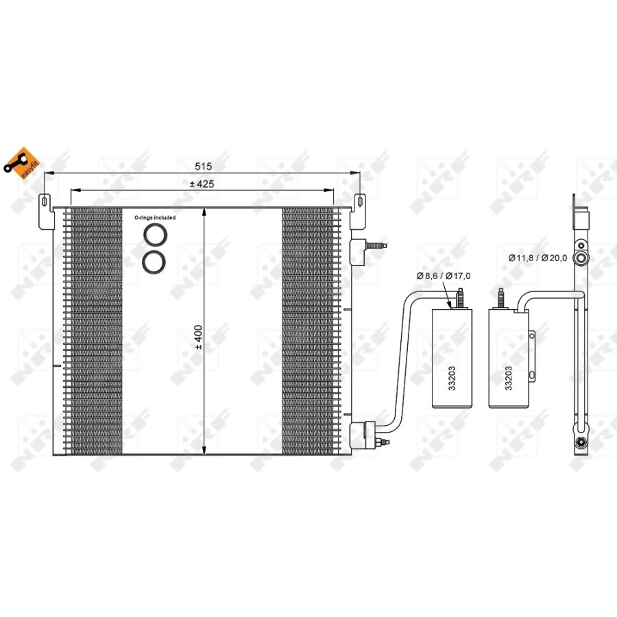 Condensatore con essiccatore NRF 35741 EASY FIT