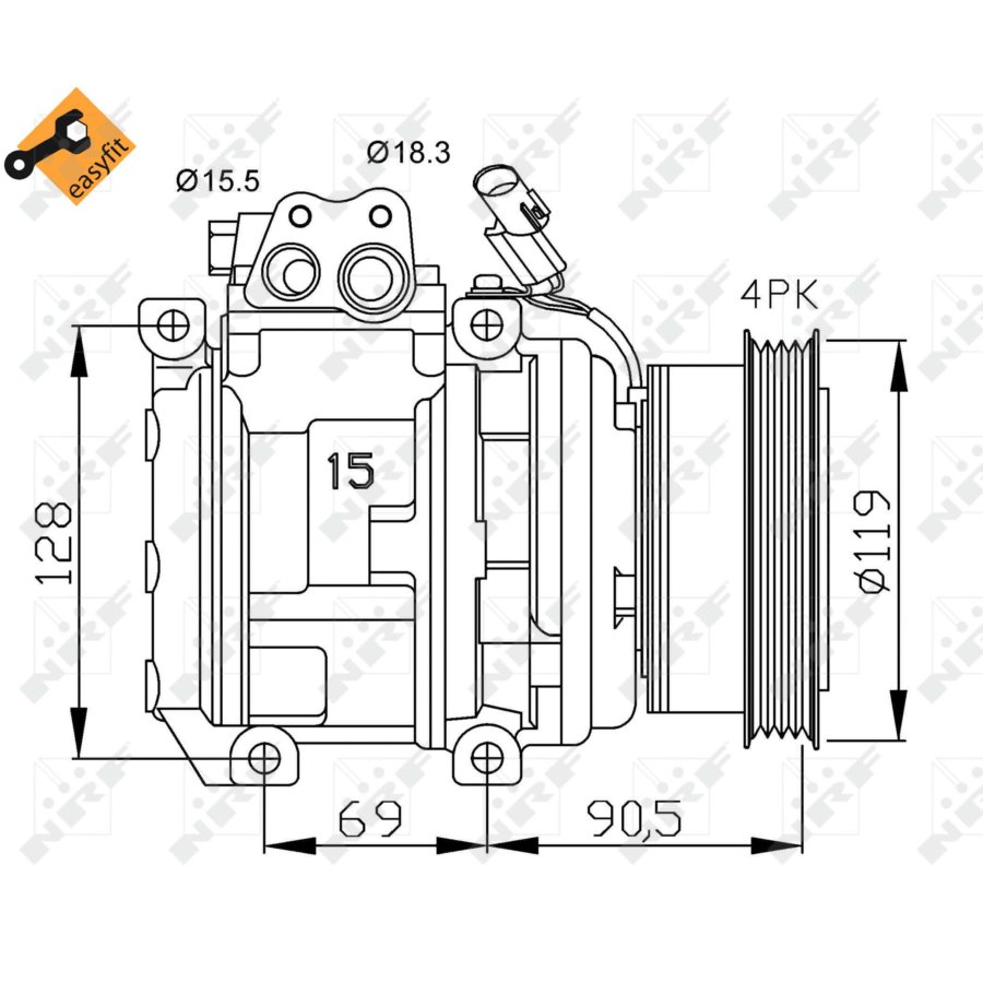 Compressore aria condizionata NRF 32438 EASY FIT