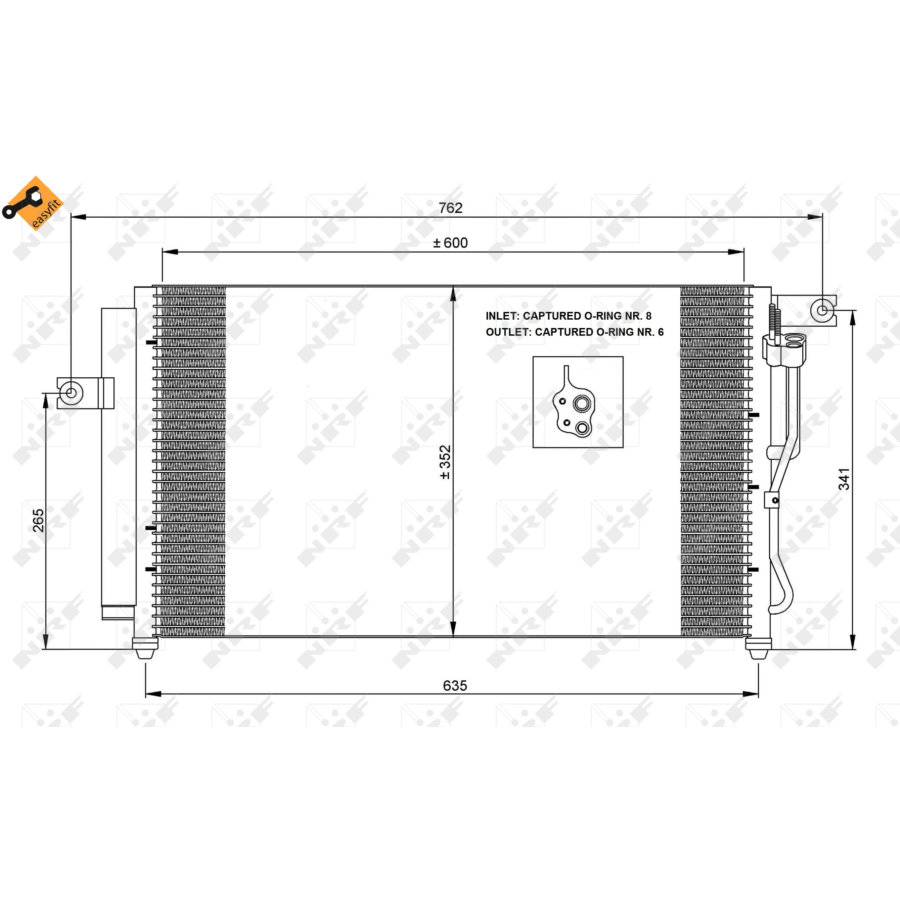 Condensatore con essiccatore NRF 35798 EASY FIT