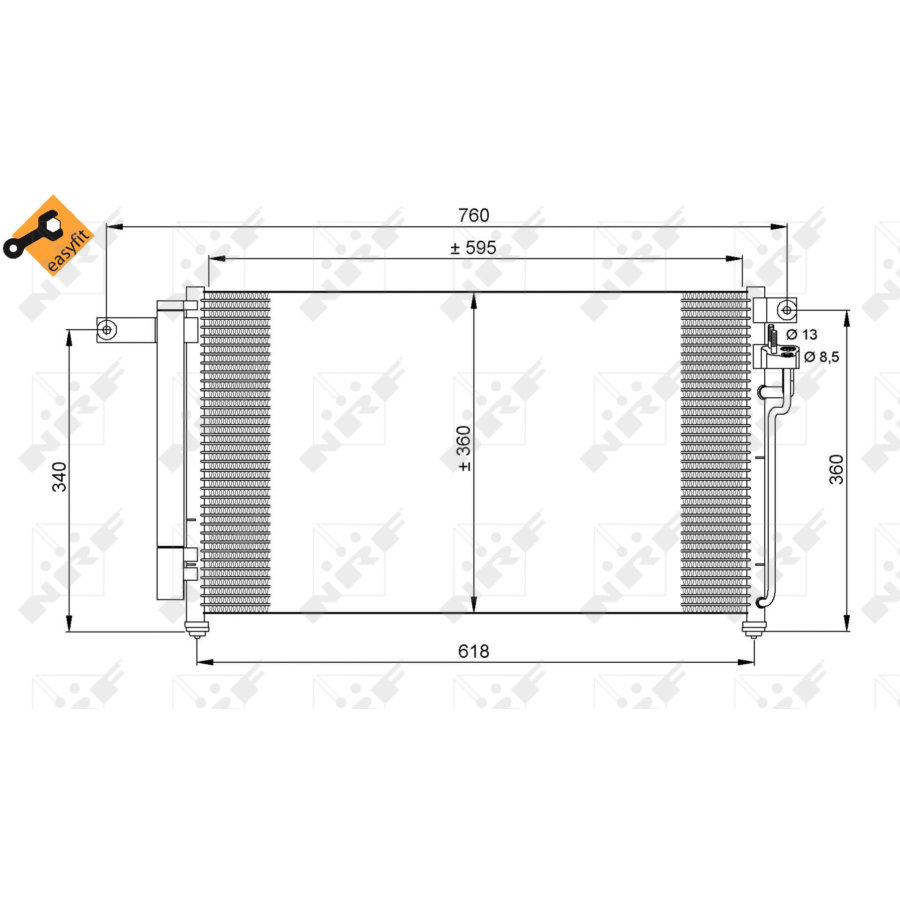 Condensatore con essiccatore NRF 35851 EASY FIT
