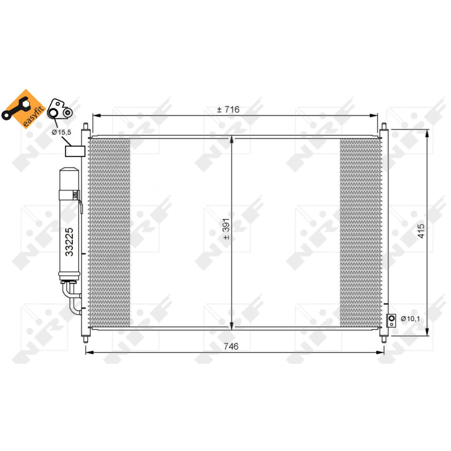 Condensatore con essiccatore NRF 35867 EASY FIT