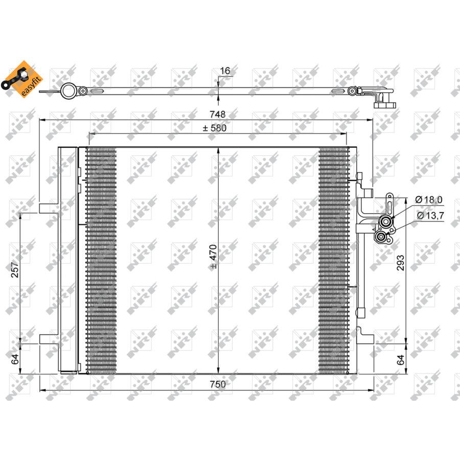 Condensatore con essiccatore NRF 35884 EASY FIT
