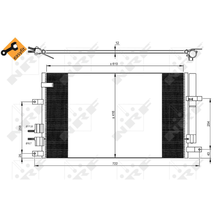 Condensatore con essiccatore NRF 35911 EASY FIT
