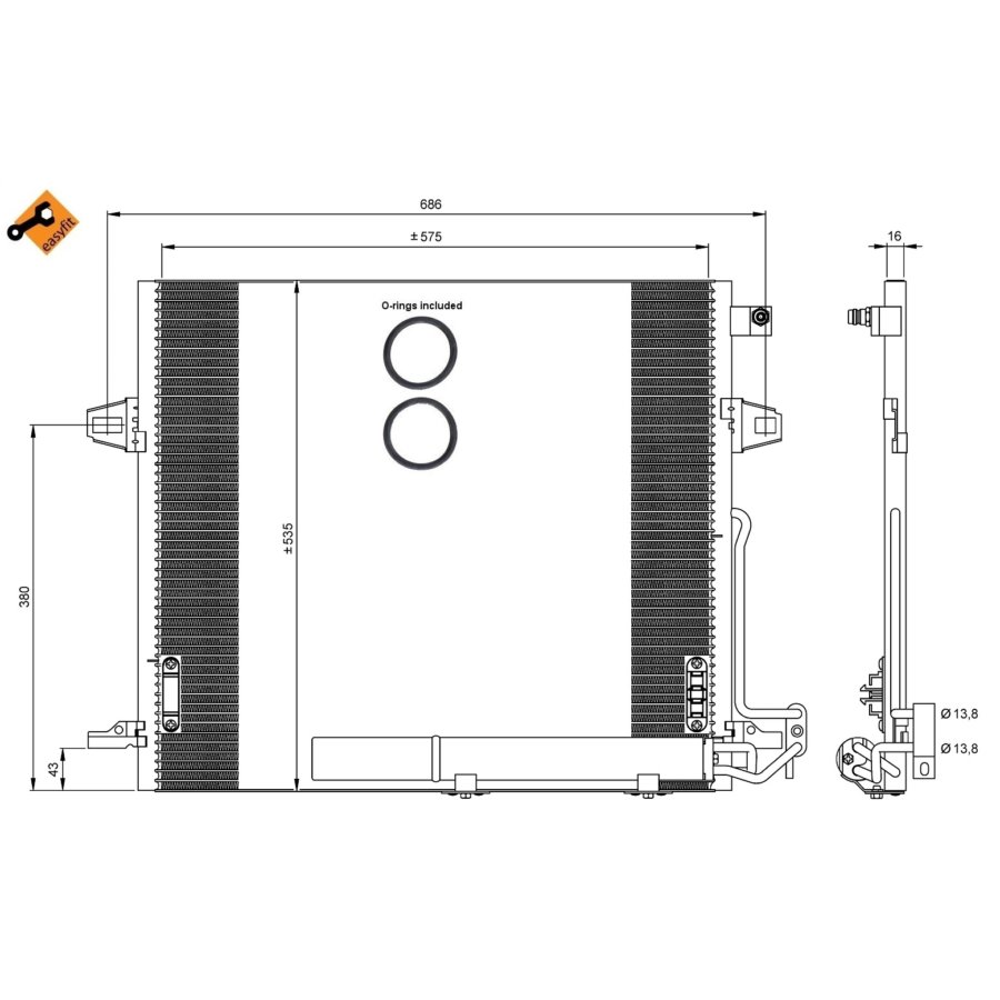 Condensatore con essiccatore NRF 35927 EASY FIT