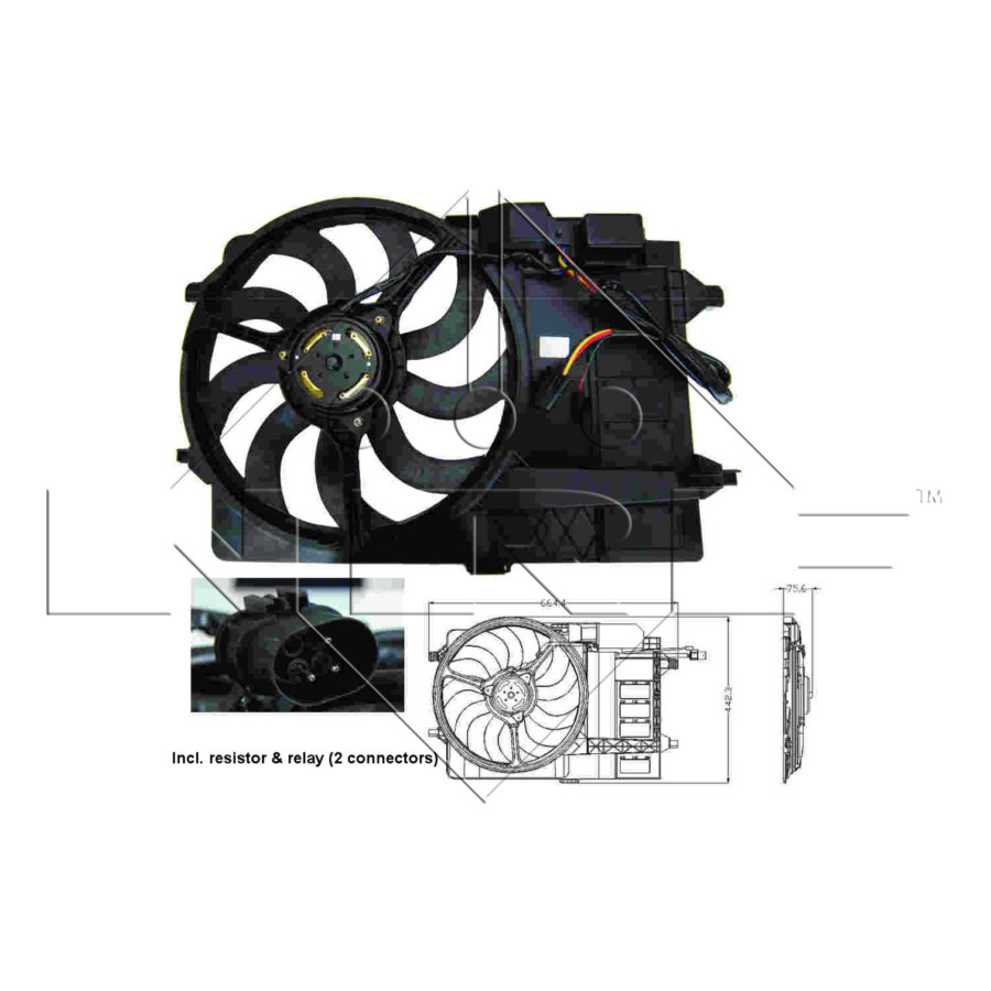 Ventola di raffreddamento motore NRF 47302