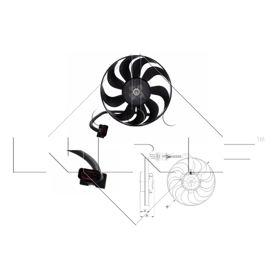 Ventola di raffreddamento motore NRF 47398