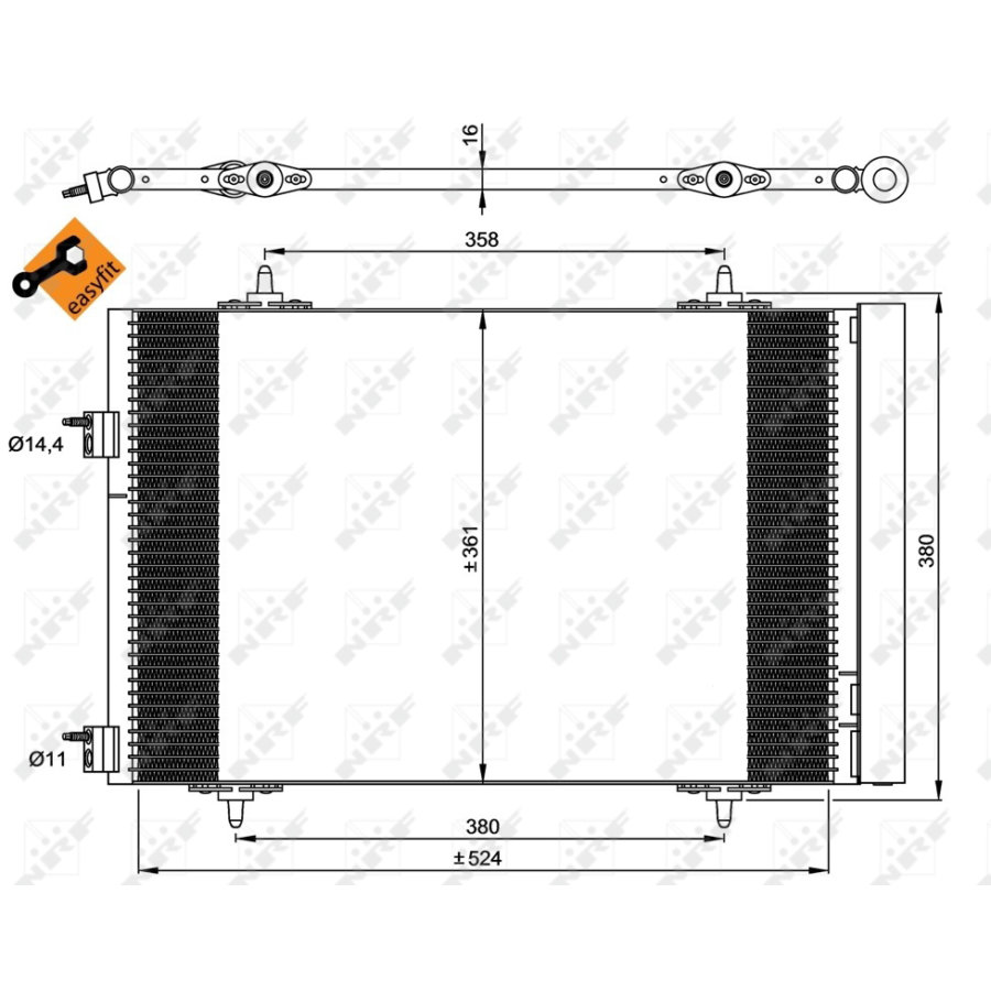 Condensatore con essiccatore NRF 35945 EASY FIT