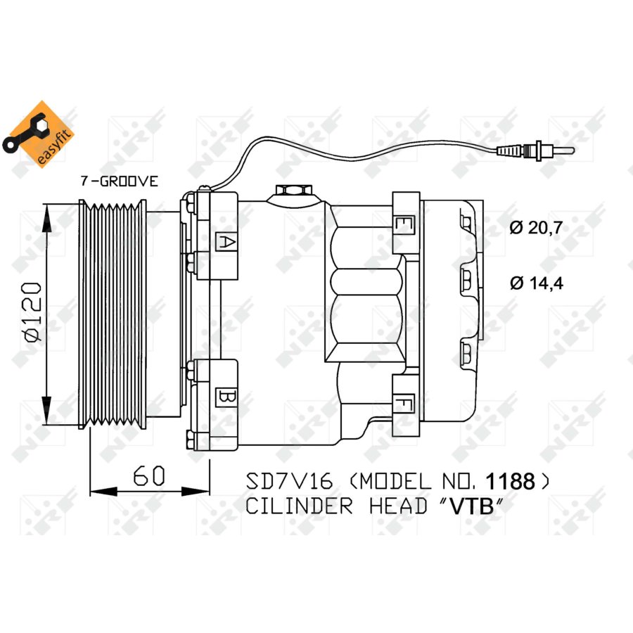 Compressore aria condizionata NRF 32711 EASY FIT