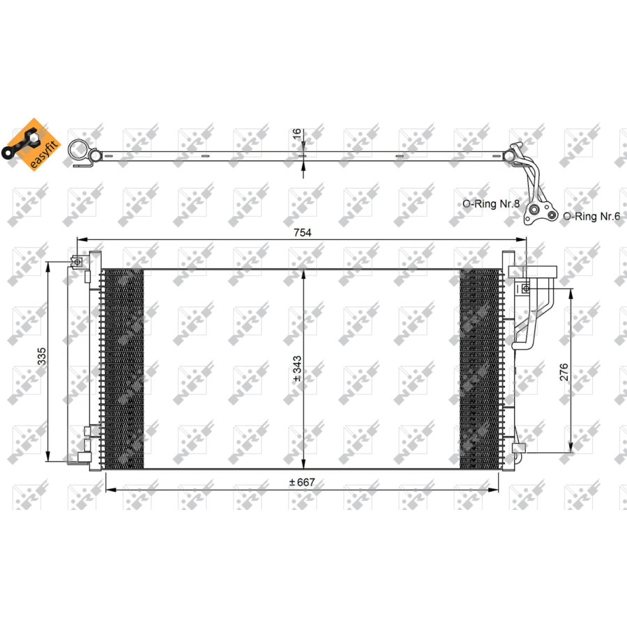 Condensatore con essiccatore NRF 35962 EASY FIT