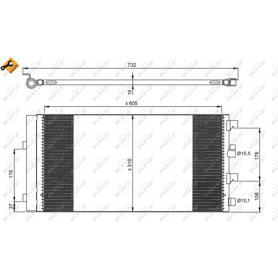 Condensatore con essiccatore NRF 35969 EASY FIT