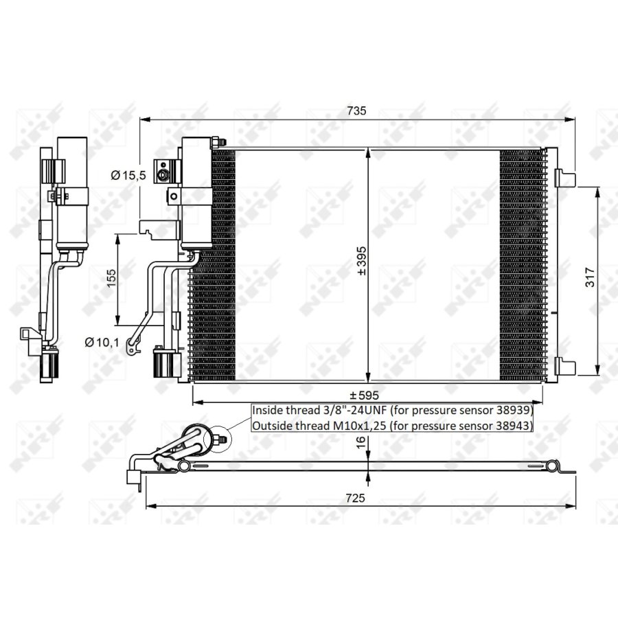 Condensatore con essiccatore NRF 35975 EASY FIT