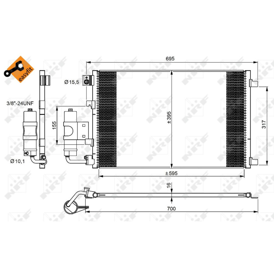 Condensatore con essiccatore NRF 350042 EASY FIT