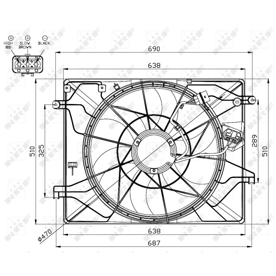 Ventola di raffreddamento motore NRF 47560