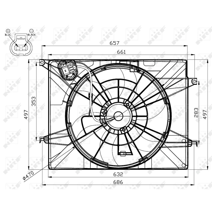 Ventola di raffreddamento motore NRF 47561