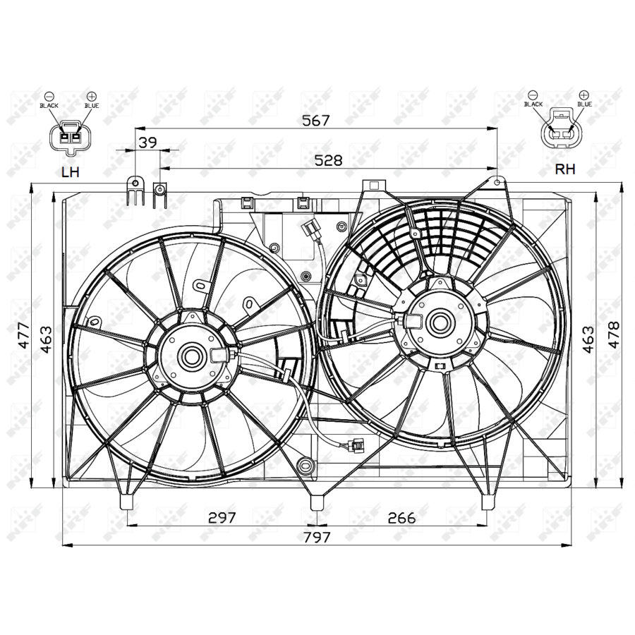 Ventola di raffreddamento motore NRF 47565