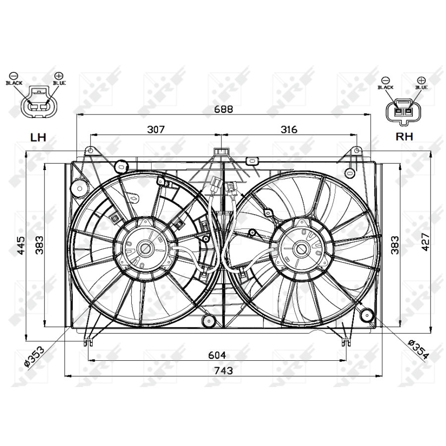 Ventola di raffreddamento motore NRF 47567