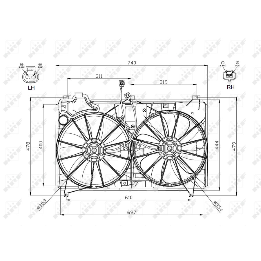 Ventola di raffreddamento motore NRF 47577