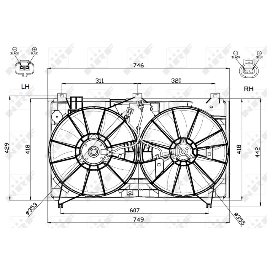 Ventola di raffreddamento motore NRF 47580