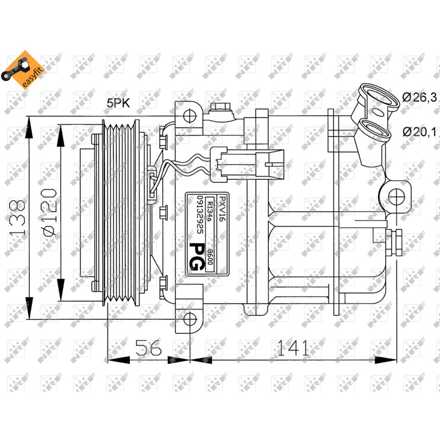 Compressore aria condizionata NRF 32117G EASY FIT