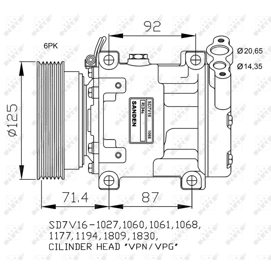 Compressore aria condizionata NRF 32742G
