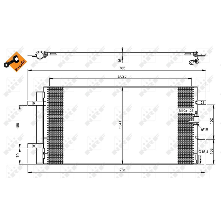 Condensatore con essiccatore NRF 350046 EASY FIT