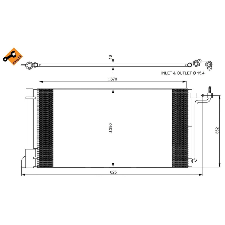 Condensatore con essiccatore NRF 350051 EASY FIT