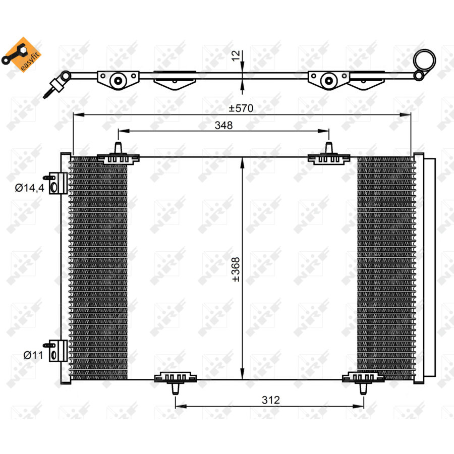 Condensatore con essiccatore NRF 350066 EASY FIT