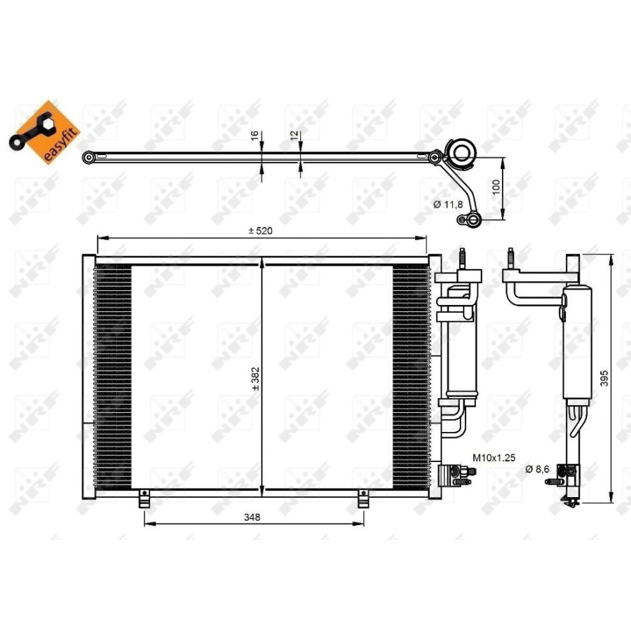 Condensatore con essiccatore NRF 350205 EASY FIT