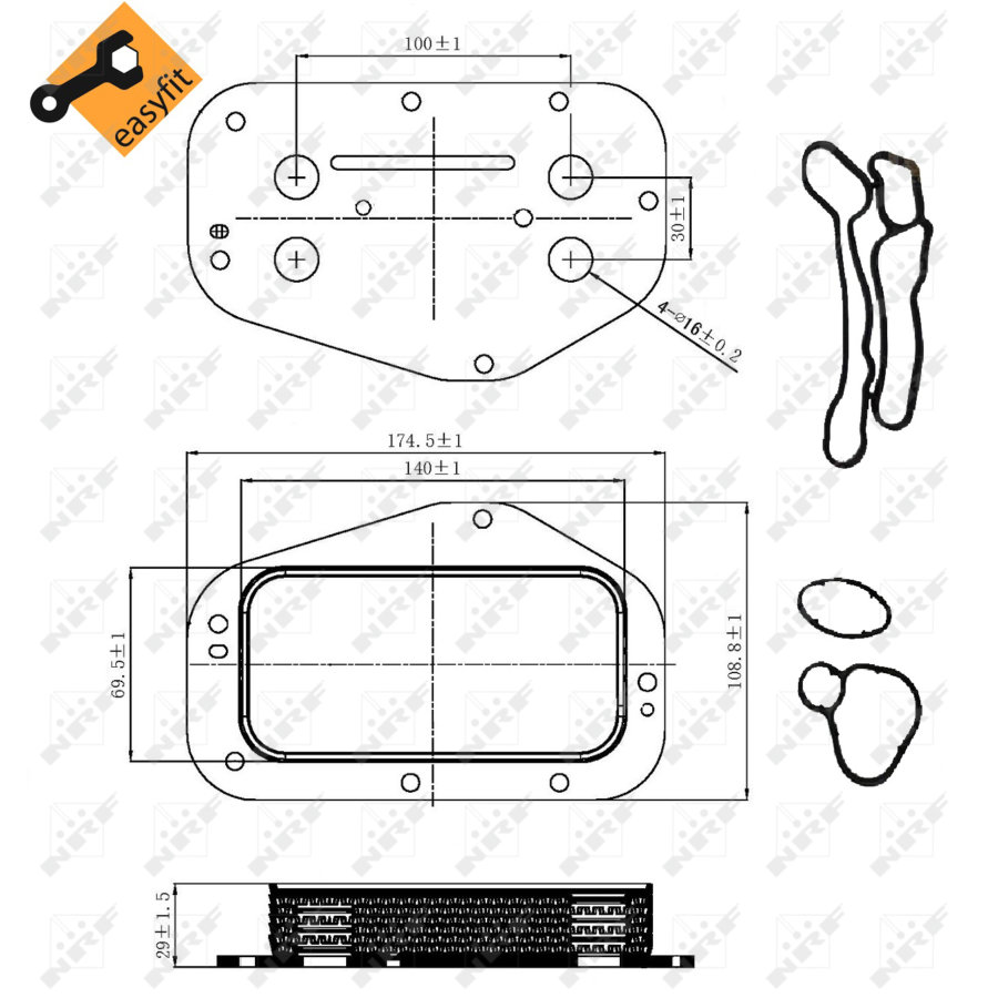 Radiatore dell’olio NRF 31314 EASY FIT