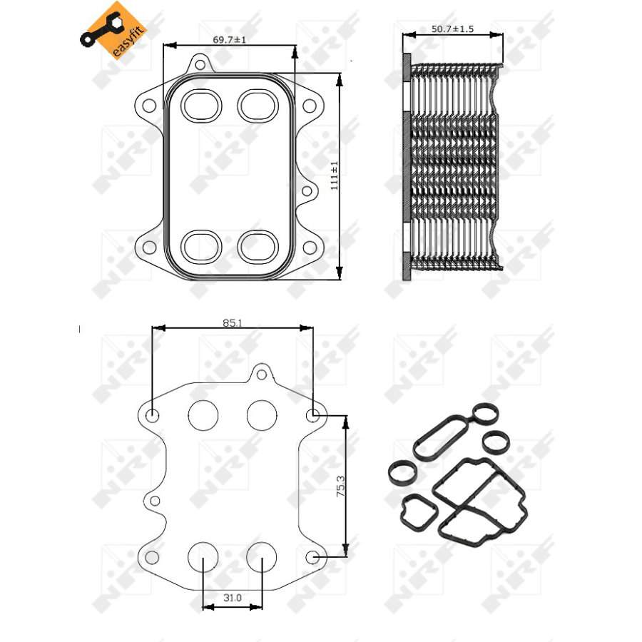 Radiatore dell’olio NRF 31263 EASY FIT