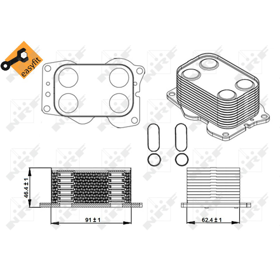 Radiatore dell’olio NRF 31338 EASY FIT