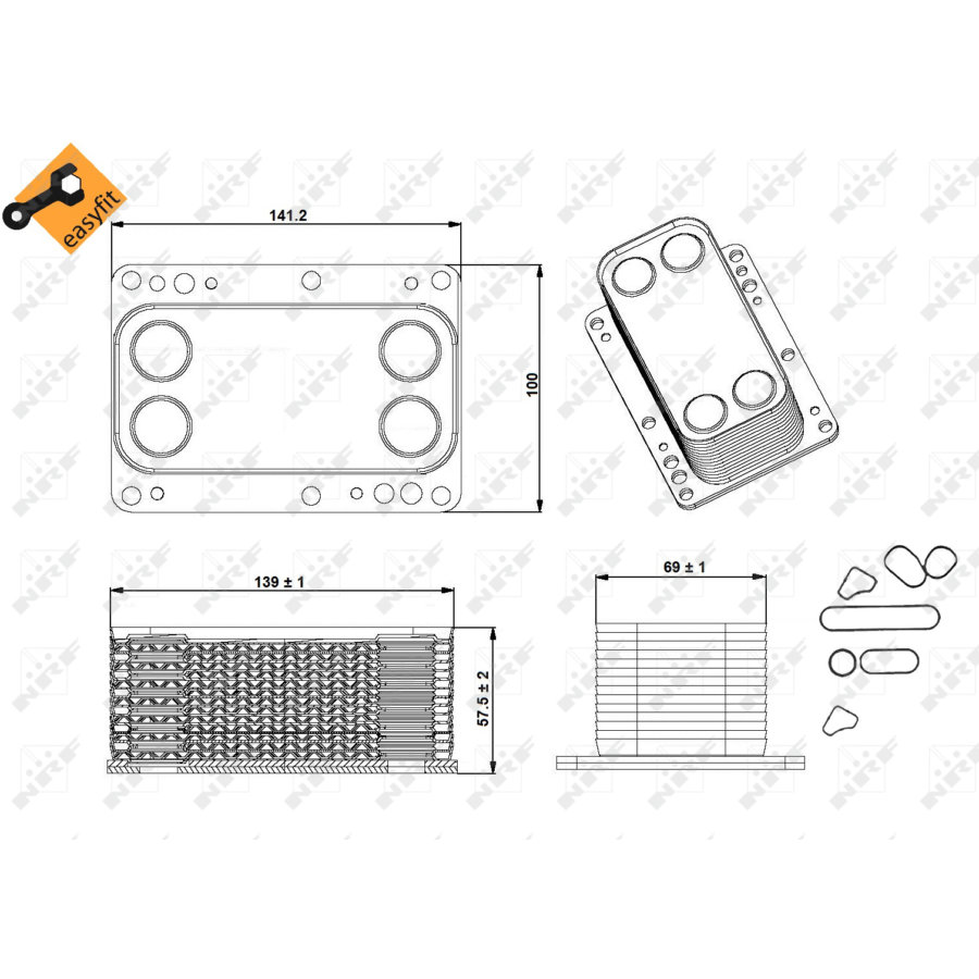 Radiatore dell’olio NRF 31339 EASY FIT