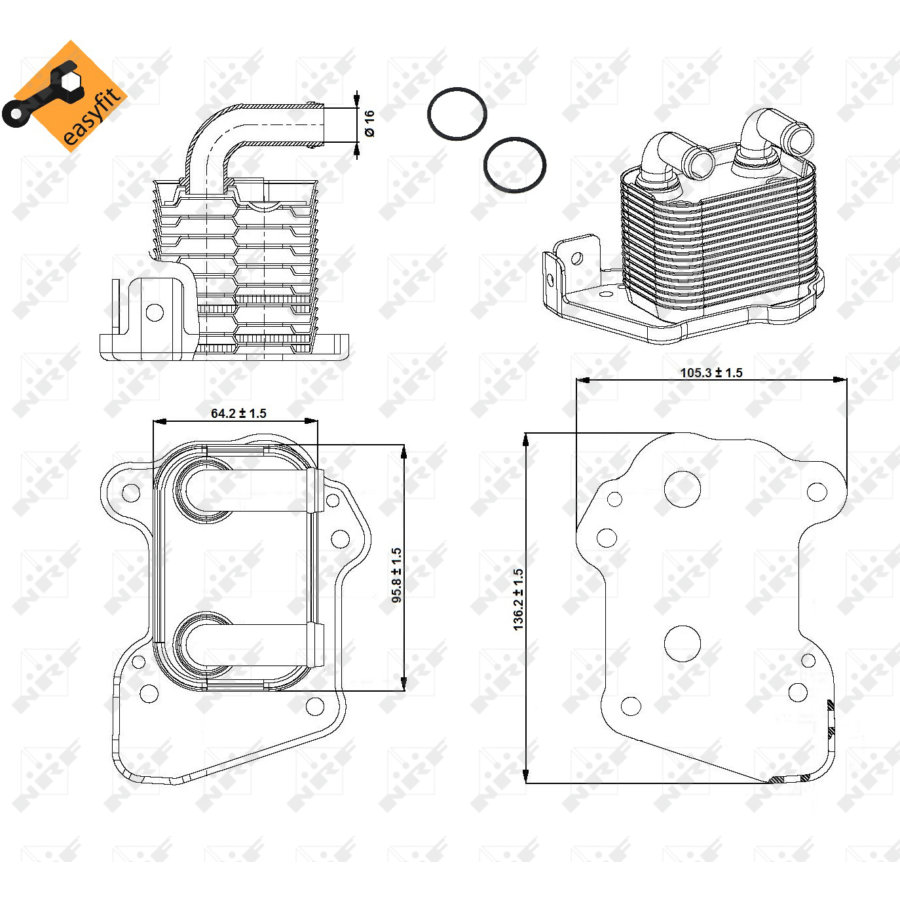 Radiatore dell’olio NRF 31345 EASY FIT