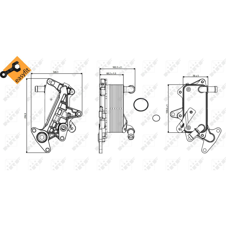 Radiatore dell’olio NRF 31357 cambio automatico EASY FIT