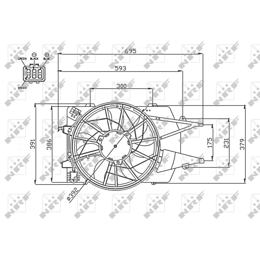 Ventola di raffreddamento motore NRF 47743