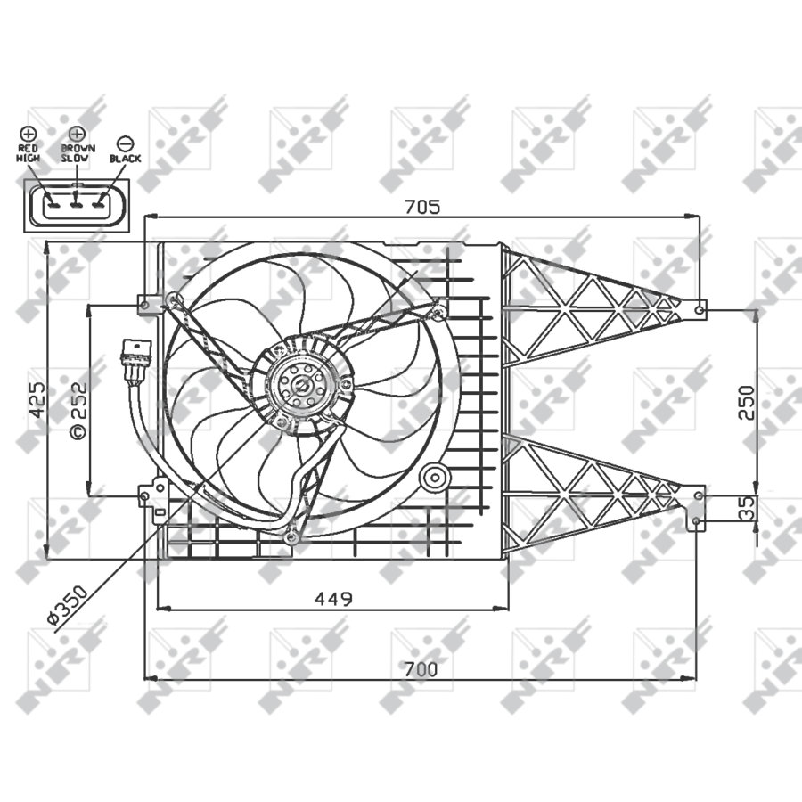 Ventola di raffreddamento motore NRF 47744
