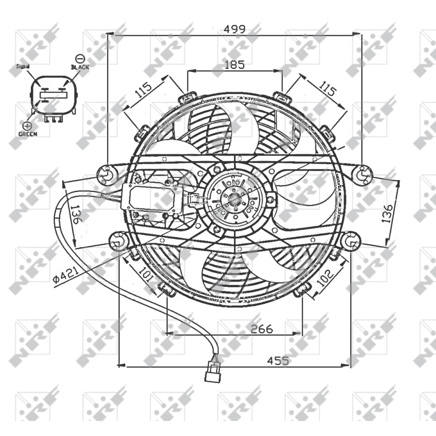Ventola di raffreddamento motore NRF 47747