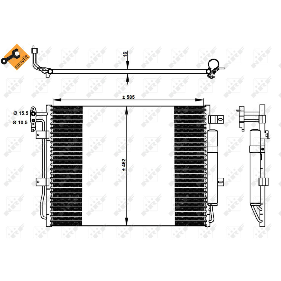 Condensatore con essiccatore NRF 350330 EASY FIT