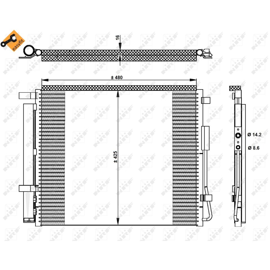Condensatore con essiccatore NRF 350333 EASY FIT