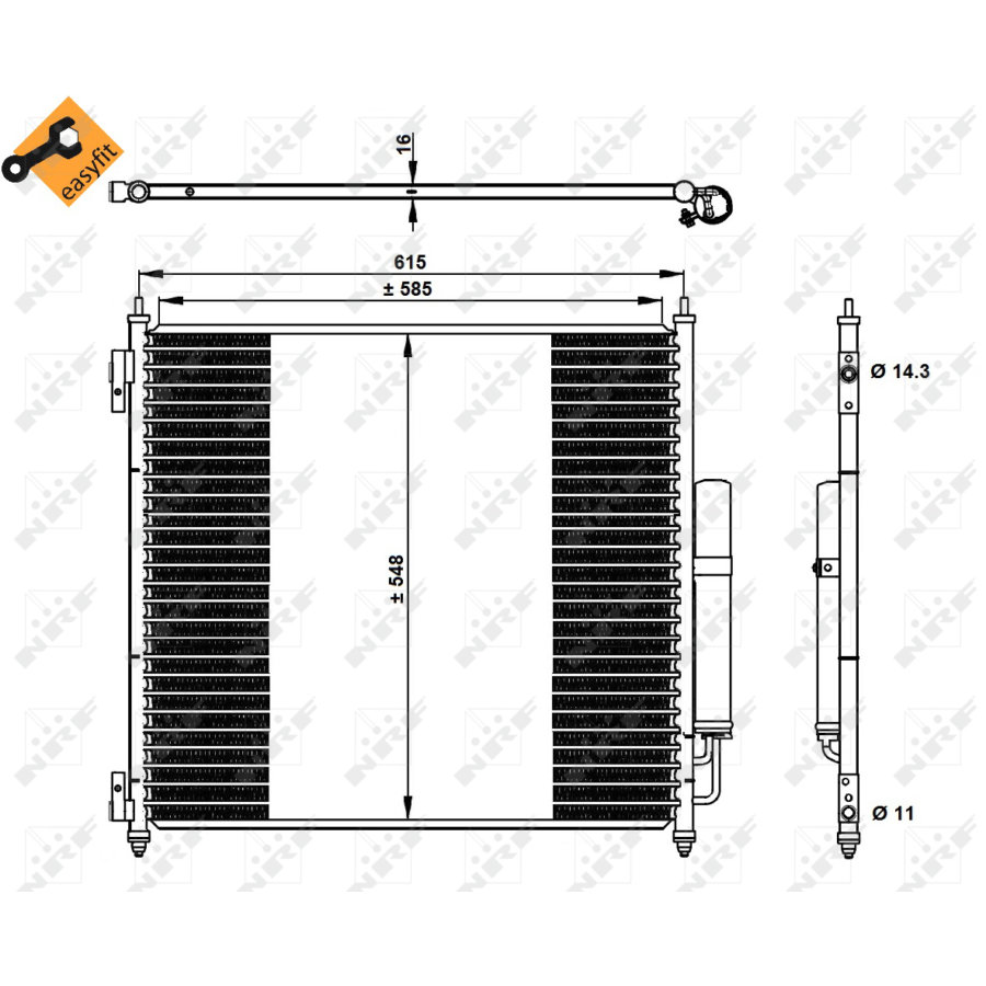 Condensatore con essiccatore NRF 350336 EASY FIT