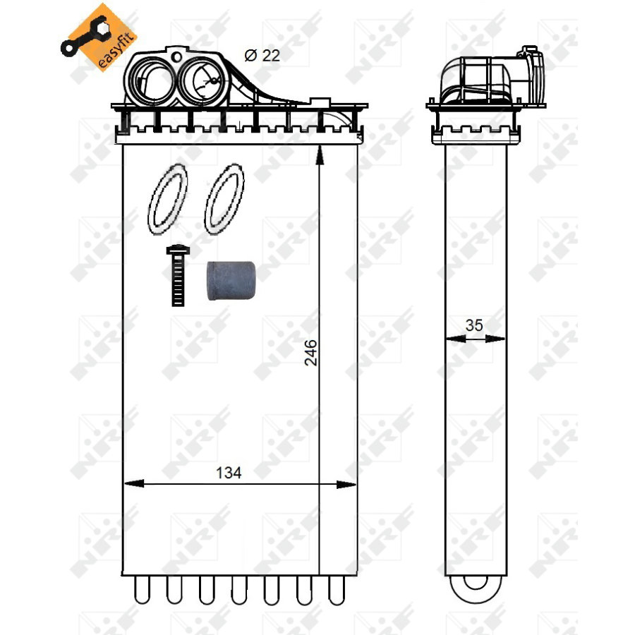 Riscaldatore interno scambiatore di calore NRF 54334 EASY FIT