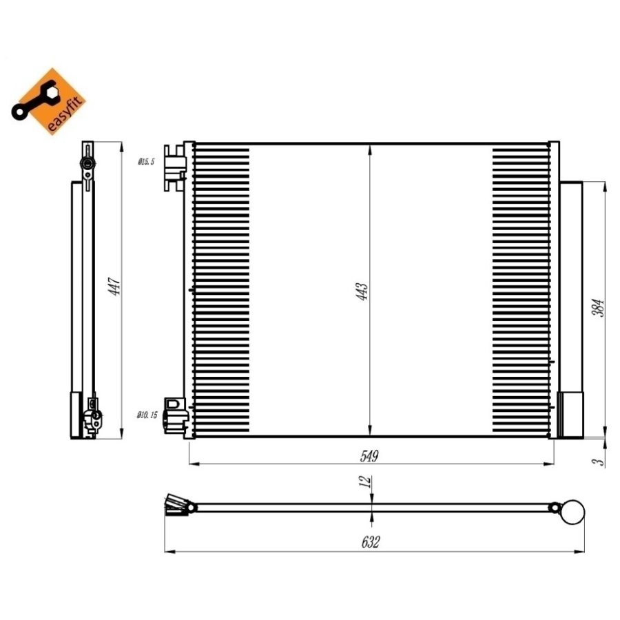 Condensatore con essiccatore NRF 350393 EASY FIT