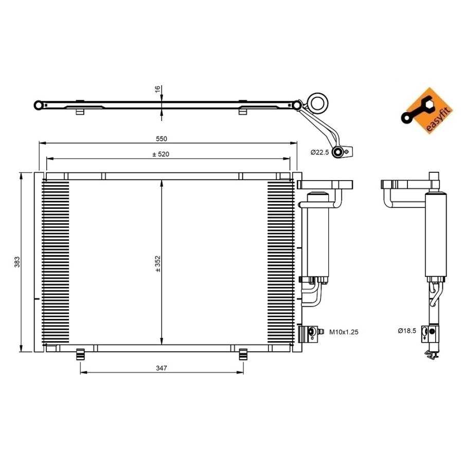 Condensatore con essiccatore NRF 350395 EASY FIT