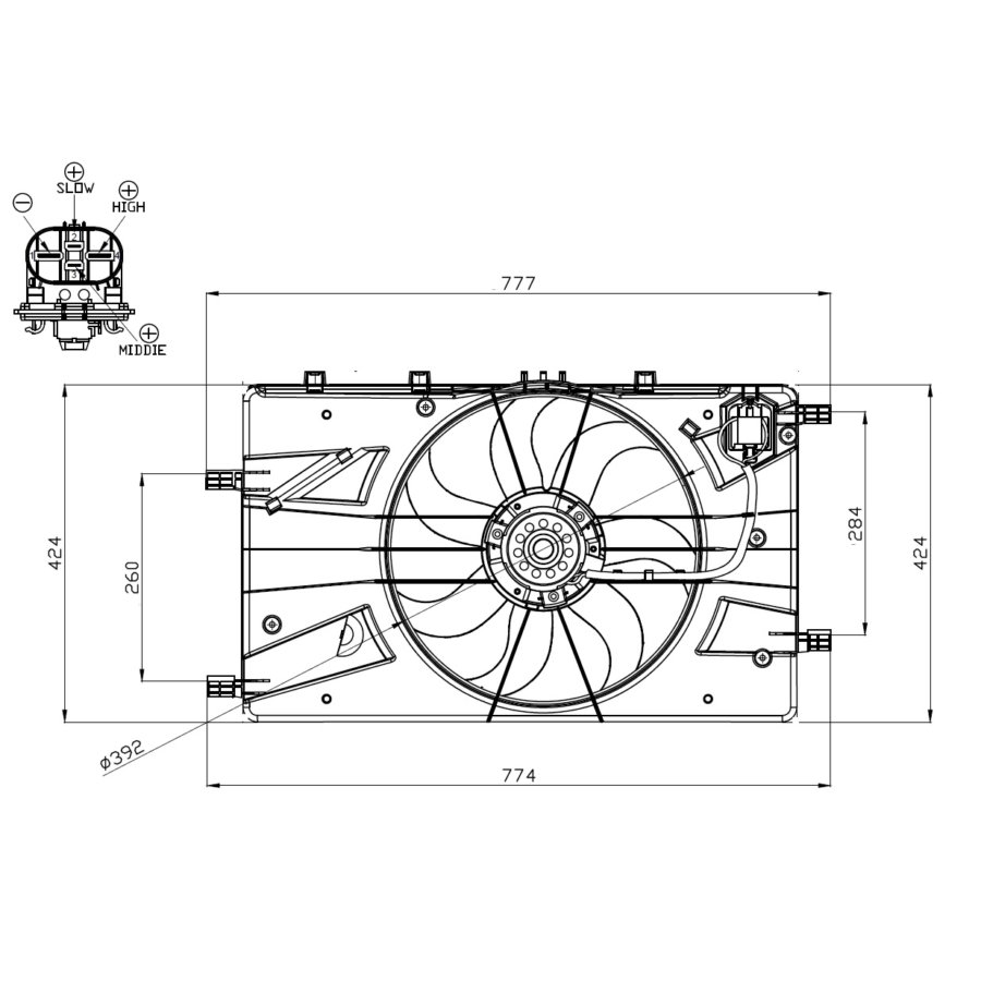 Ventola di raffreddamento motore NRF 47878