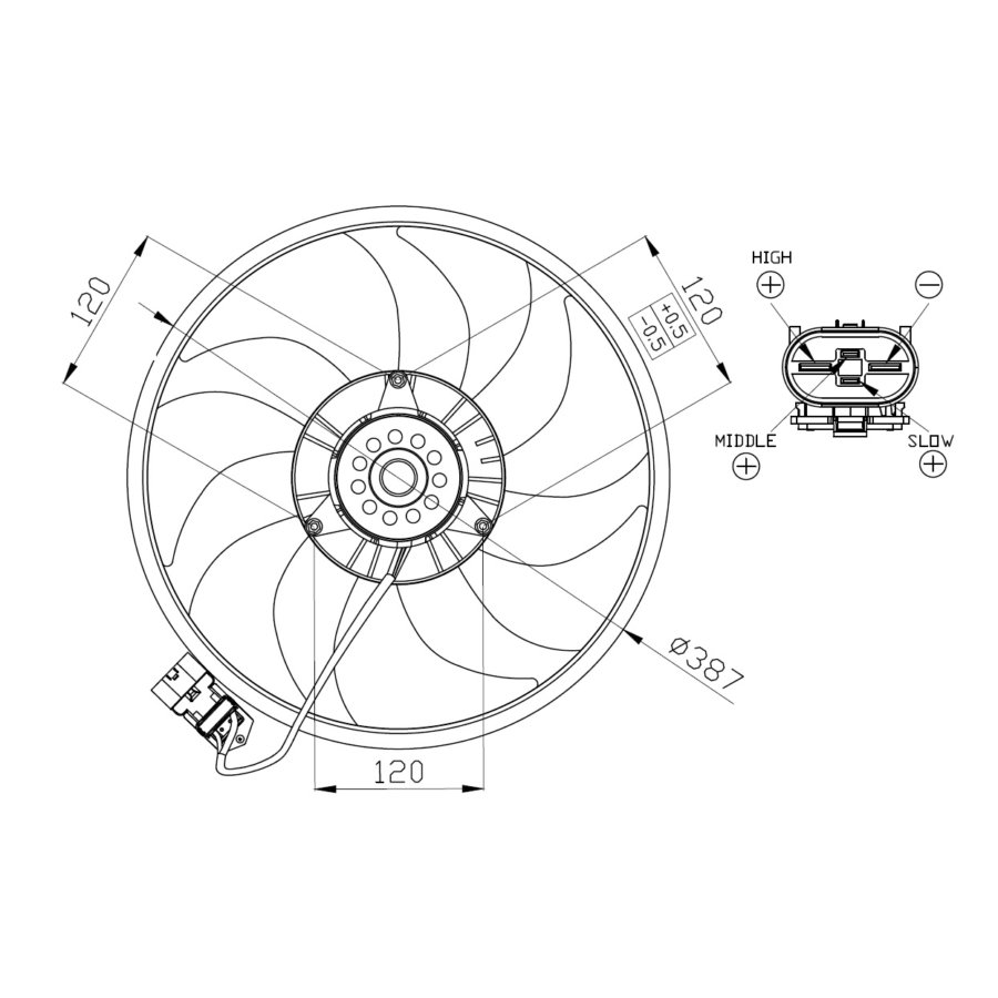 Ventola di raffreddamento motore NRF 47914