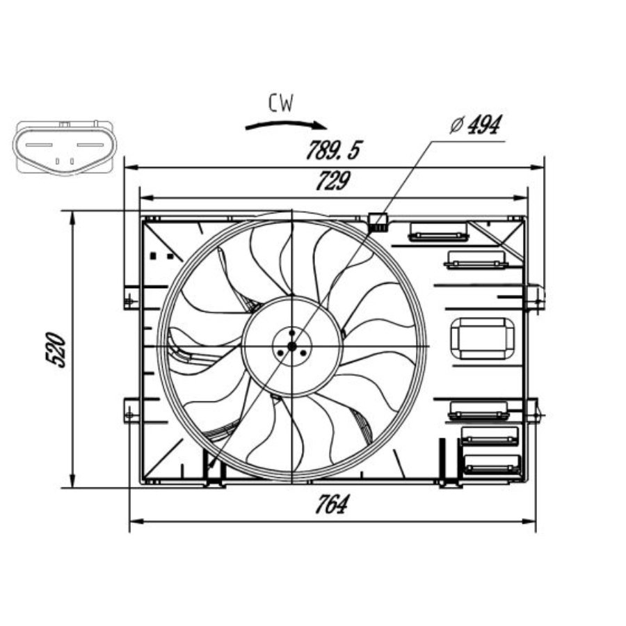 Ventola di raffreddamento motore NRF 47918