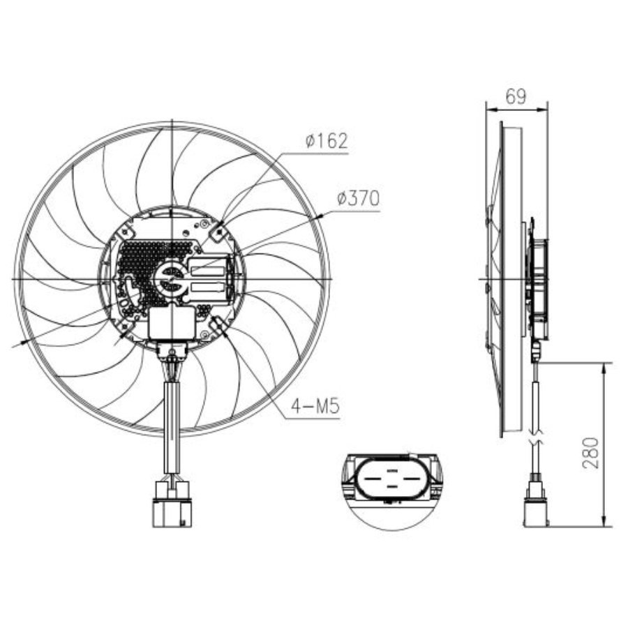Ventola di raffreddamento motore NRF 47930